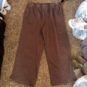 Women’s Brown Wide-Leg Knit Pants